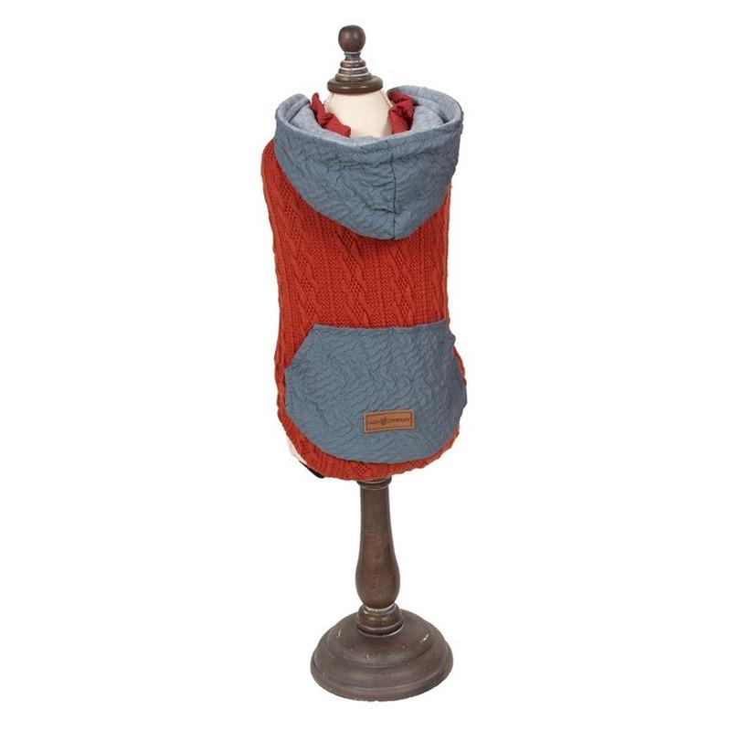 FARM COMPANY Dukserica sa kapuljačom za pse bordo