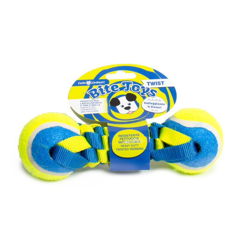 Farm Company Igračka za pse Kanap sa dve lopte, 20 cm, Žuto-plava