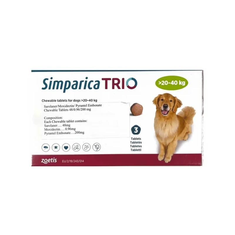 SIMPARICA TRIO TABLETE ZA PSE 20-40 kg