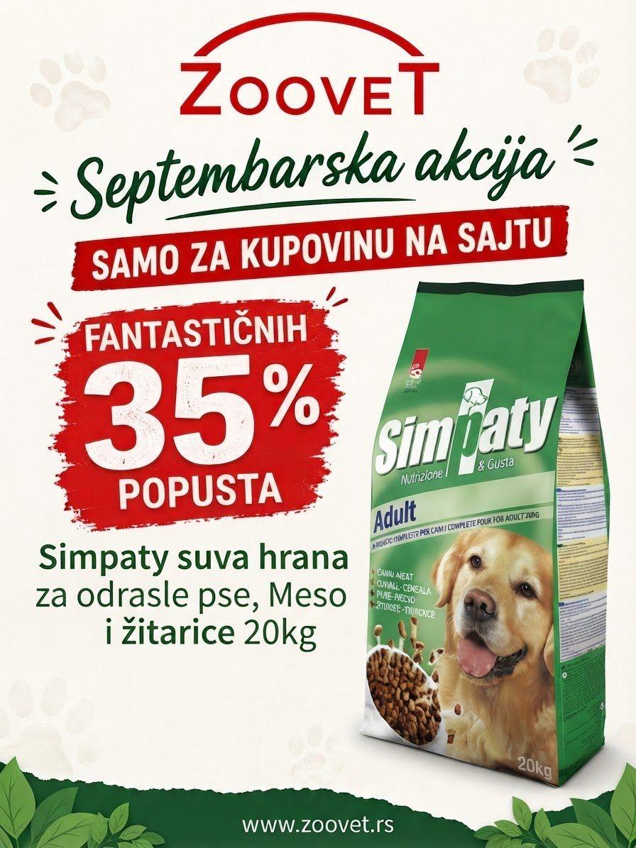 Simpaty suva hrana za odrasle pse, Meso i žitarice, 20kg