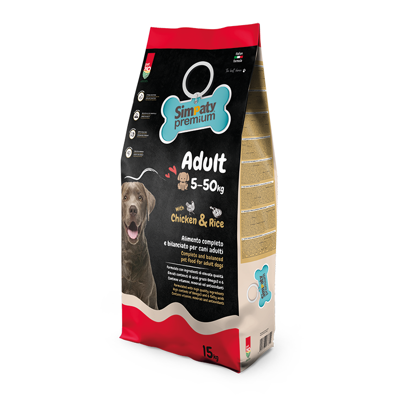 Simpaty suva hrana za odrasle pse Premium, Piletina i pirinač, 15kg
